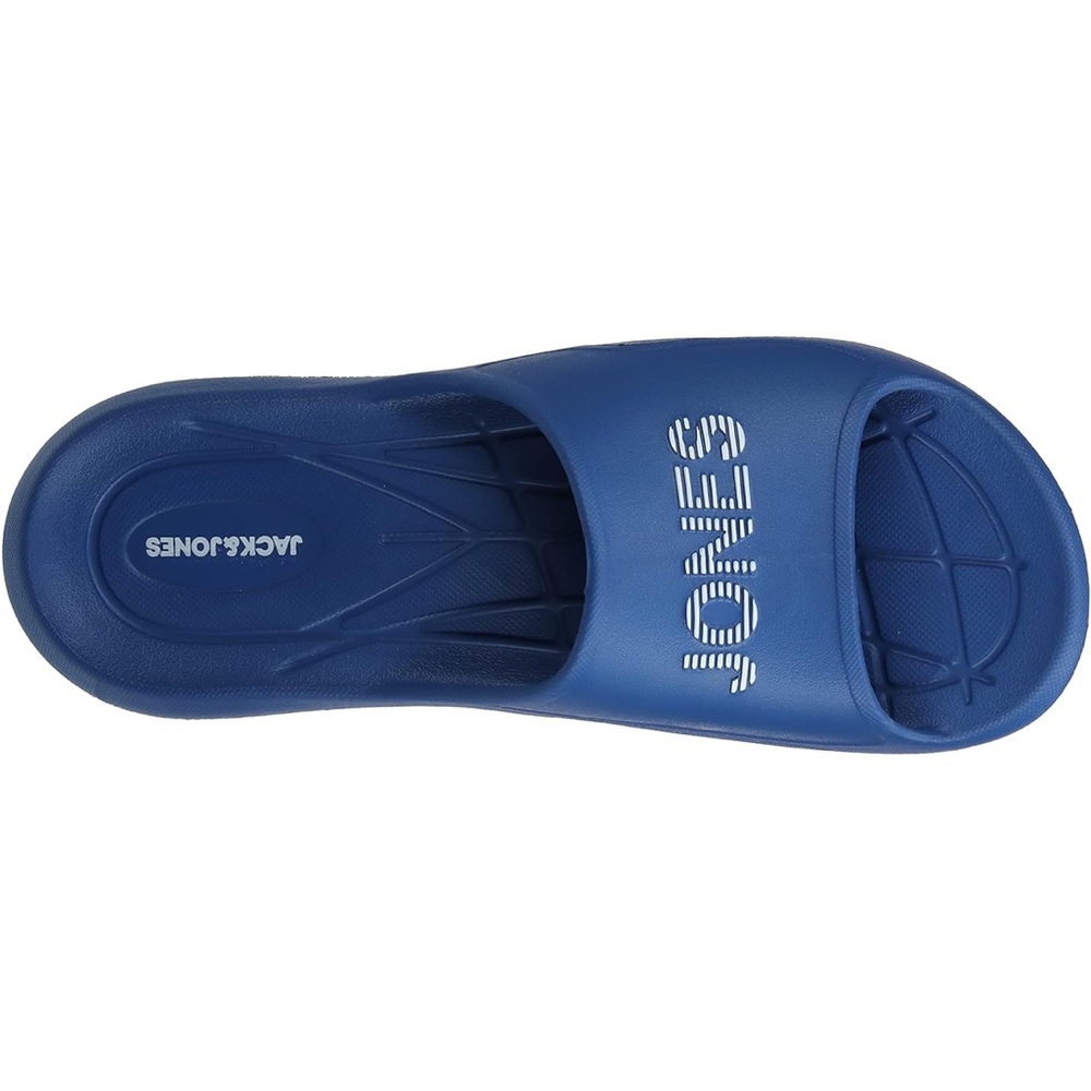 Jack & Jones Molded Logo Blue Casual Slide Sandals - Picture 4 of 9